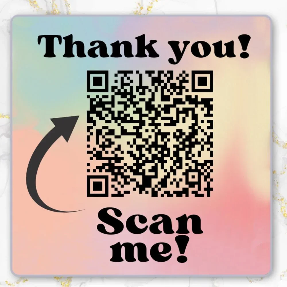 50 QR Thank You Stickers - Scan Me